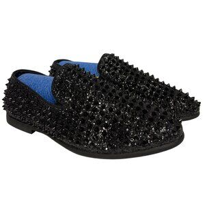 J75 Jump Luxor Black Men's Shoes Studded Spike Slip On Loafer Size 11 NEW